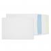 The image shows a stack of 125 Blake Gusset Envelopes with a white peel-and-seal closure. The envelopes have a pocket design and measures 229x162mm. Made from 120gsm paper, they are sturdy and reliable for mailing.