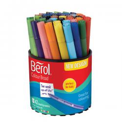 Cheap Stationery Supply of Berol Colourbroad Pen Water Based Ink Assorted (Pack of 42) CBT S0375970 BR30073 Office Statationery