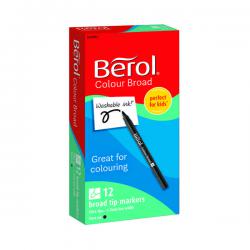 Cheap Stationery Supply of Berol Colour Broad Markers Black (Pack of 12) 2141502 BR41502 Office Statationery