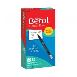 Cheap Stationery Supply of Berol Colour Fine Markers Black (Pack of 12) 2141503 BR41503 Office Statationery