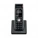 A British Telecom black cordless telephone set, the BT Diverse 7400 Plus DECT, with a sleek design and modern features. The phone features a black base unit with a matching handset and includes all necessary cords for set-up.