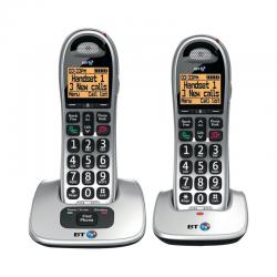 Cheap Stationery Supply of BT BT4000 Twin Big Button DECT Cordless Phone Silver/Black 069265 Office Statationery