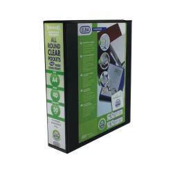 Cheap Stationery Supply of Elba Panorama 50mm 4 D-Ring Pres Binder A4 Black (Pack of 4) 400008430 BX06545 Office Statationery