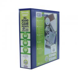 Cheap Stationery Supply of Elba Panorama 50mm 4 D-Ring Pres Binder A4 Blue (Pack of 4) 400008431 BX06548 Office Statationery