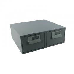 Cheap Stationery Supply of Bisley Card Index Cabinet 152x102mm Double Grey FCB24 BY00431 Office Statationery