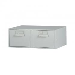 Cheap Stationery Supply of Bisley Card Index Cabinet 203x127mm Double Grey FCB25 BY00442 Office Statationery