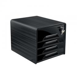 Cheap Stationery Supply of CEP Smoove Secure 4 Drawer Module with Lock Black 7-311S Black CEP01336 Office Statationery