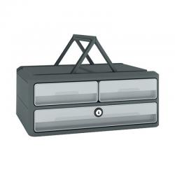 Cheap Stationery Supply of CEP MoovUp 3 Drawer Module Polystyrene with Key Lock and Handles Grey 1091216361 CEP01475 Office Statationery