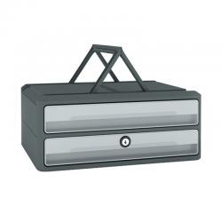 Cheap Stationery Supply of CEP MoovUp 2 Drawer Module Polystyrene with Key Lock and Handles Grey 1091116361 CEP01479 Office Statationery