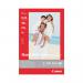 A pack of 100 glossy photo paper by Canon, each piece measuring 10x15cm and weighing 170gsm. The paper has a smooth and shiny surface, ideal for high-quality prints. It comes in a neat packaging with the brands logo and product name clearly displayed.