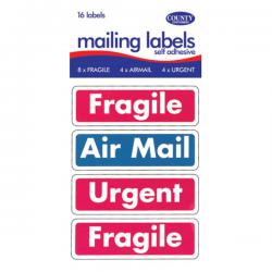 Cheap Stationery Supply of County Mailing Label Fragile/Air Mail (Pack of 12) C162 Office Statationery