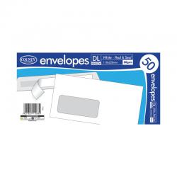 Cheap Stationery Supply of County Stationery DL White Window Peel and Seal Envelopes 20x50 (Pack of 1000) C505 CTY1026 Office Statationery