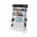 The image shows a clear acrylic literature holder with four tiers, each designed to hold A4-sized materials. The sleek design and crystal-clear material provide a professional look, making it a great addition to any office or business setting.