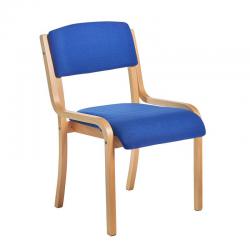 Cheap Stationery Supply of Prague wooden conference chair with no arms - blue Office Statationery