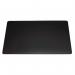 The picture shows a black, 65x52 cm desk mat made of durable material. Its smooth surface provides a non-slip base for a laptop, PC, keyboard, or mouse. The mat has a sleek design, making it a practical addition to any desk setup.