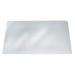 The photograph shows a Durable Desk Mat, specifically the DURAGLAS Clear Waterproof Non-Slip Desk Pad Protector Mat. The mat measures 65 x 50 cm and features a clear design. It is durable and provides a waterproof surface for any desk.