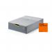 This photograph features a yellow desktop storage box drawer, part of a durable VARICOLOR SAFE lockable set specifically designed to comply with GDPR regulations. The drawer is sized for A4+ documents.