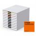 Durable VARICOLOR MIX Desktop Organiser 10 Drawer Colour Coded Storage A4+ 763027