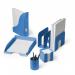 Durable ECO Plastic Pen Pot Pencil Holder Desk Tidy Organiser - 6 Pack - Blue 775906