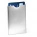 The photo shows a pack of 10 durable filing accessories - a certified RFID secure credit card wallet sleeve. Each sleeve is silver in color and designed to protect credit cards from potential theft or scanning. The sleeves are compact and fit snugly over credit cards, providing a secure and efficient way to store and organize them.
