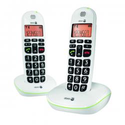 Cheap Stationery Supply of Doro DECT Cordless Telephone Big Button White Twin Pack PHONEEASY 100WD Office Statationery