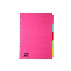 Cheap Stationery Supply of Initiative Divider A4 Manilla 5 Part Multi-Coloured 150gsm Office Statationery