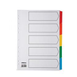 Cheap Stationery Supply of Initiative White Board A4 160gsm Divider 5 Part Coloured Mylar Tab Office Statationery
