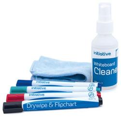 Cheap Stationery Supply of Initiative Whiteboard Care Kit With 4 Pens Cleaning Spray And Cloth Office Statationery