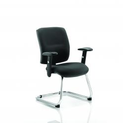 Cheap Stationery Supply of Chiro Medium Cantilever Chair Black With Arms  Office Statationery