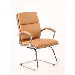 Cheap Stationery Supply of Classic Cantilever Chair Tan With Arms Office Statationery