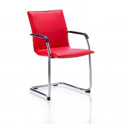 Cheap Stationery Supply of Echo Cantilever Chair Red Bonded Leather With Arms Office Statationery