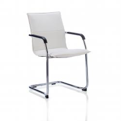 Cheap Stationery Supply of Echo Cantilever Chair White Bonded Leather With Arms Office Statationery