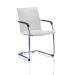 Echo Cantilever Chair White Bonded Leather With Arms BR000038