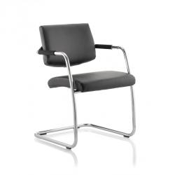 Cheap Stationery Supply of Havanna Visitor Chair Black Leather With Arms Office Statationery