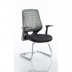 Cheap Stationery Supply of Relay Cantilever Airmesh Seat Silver Back With Arms Office Statationery