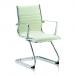 Ritz Cantilever Chair Ivory Bonded Leather With Arms BR000124