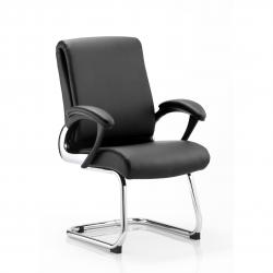 Cheap Stationery Supply of Romeo Cantilever Chair Black Leather With Arms Office Statationery