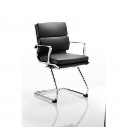 Cheap Stationery Supply of Savoy Cantilever Chair Black Bonded Leather With Arms Office Statationery