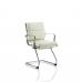 Savoy Cantilever Chair Ivory Bonded Leather With Arms BR000127
