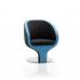 Tulip Visitor Chair Black And Blue Fabric  BR000133