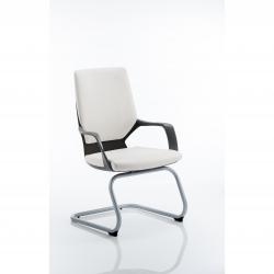 Cheap Stationery Supply of Xenon Visitor Black Shell White Leather With Arms Office Statationery