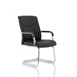 Cheap Stationery Supply of Carter Black Luxury Faux Leather Cantilever Chair With Arms Office Statationery