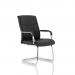 Carter Black Luxury Faux Leather Cantilever Chair With Arms BR000185