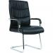 Carter Black Luxury Faux Leather Cantilever Chair With Arms BR000185