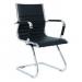 Heiro Cantilever Black Faux Leather Designer Chair With Arms BR000189