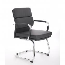 Cheap Stationery Supply of Advocate Visitor Chair Black Bonded Leather With Arms Office Statationery
