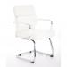Advocate Visitor Chair White Bonded Leather With Arms BR000207