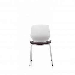 Cheap Stationery Supply of Florence White Frame Dark Grey Fabric Visitor Chair Office Statationery