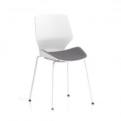 Cheap Stationery Supply of Florence White Frame Dark Grey Fabric Visitor Chair Office Statationery