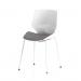 Florence White Frame Visitor Chair Grey Fabric BR000209